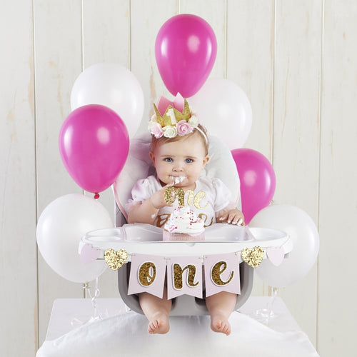 Number 1 Sign 1st Birthday Party Decor 1st Birthday Party Sign Pink Gold  Glitter Number One Sign Girl Birthday Party Decorations (Instant Download)  