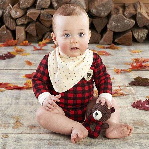 Baby boy red top plaid outfit